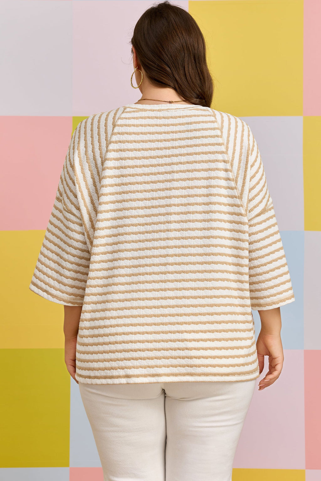 The Nellie Stripe Textured Top