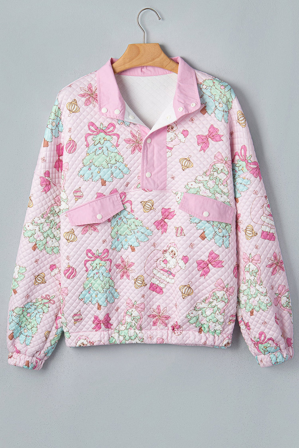 The Sugarplum Santa Quilted Pullover