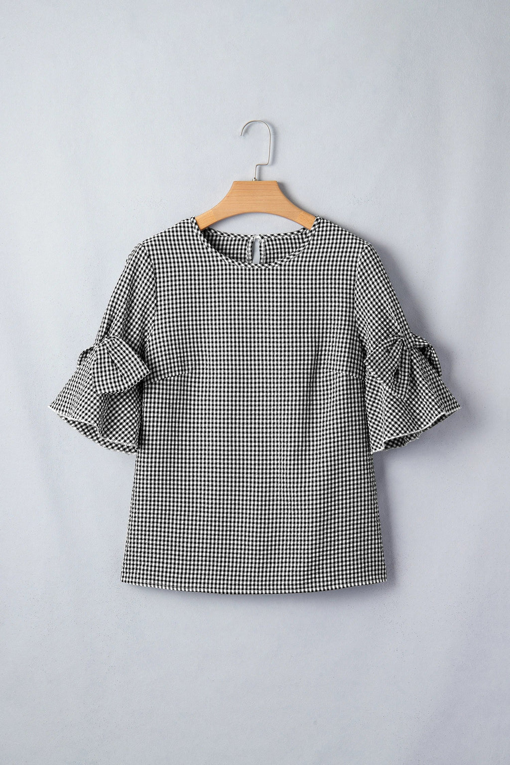 The Colette Gingham Plaid Bow Blouse