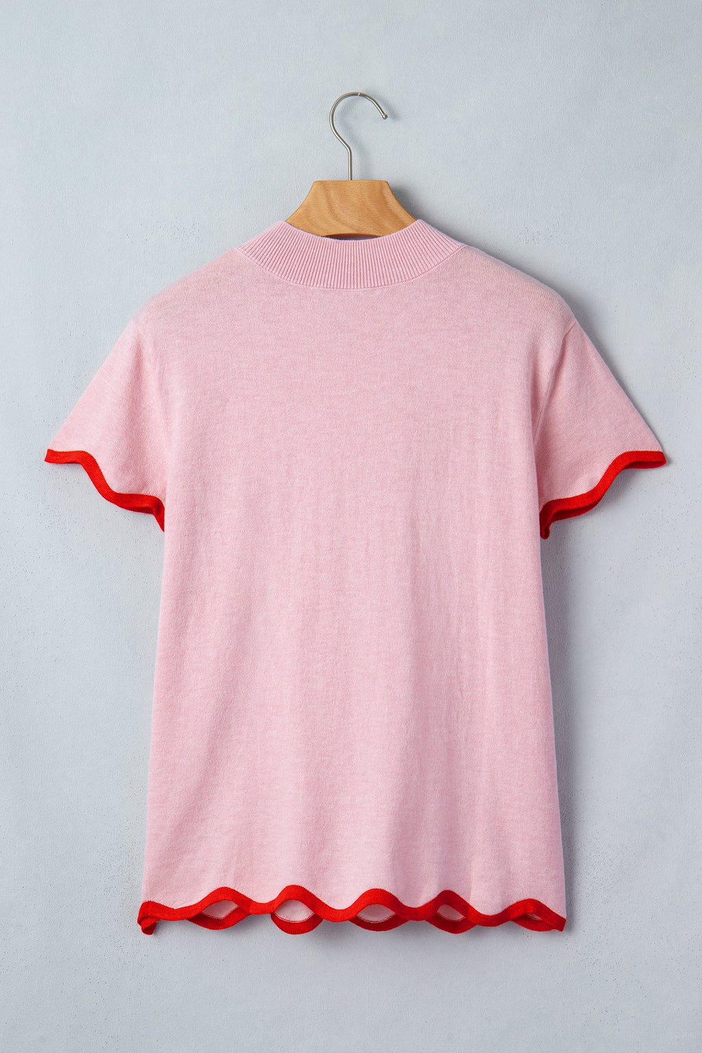 The Lakelyn Wavy Trim Short Sleeve Sweater