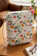 The Baylor White Floral Zipper Bible Cover