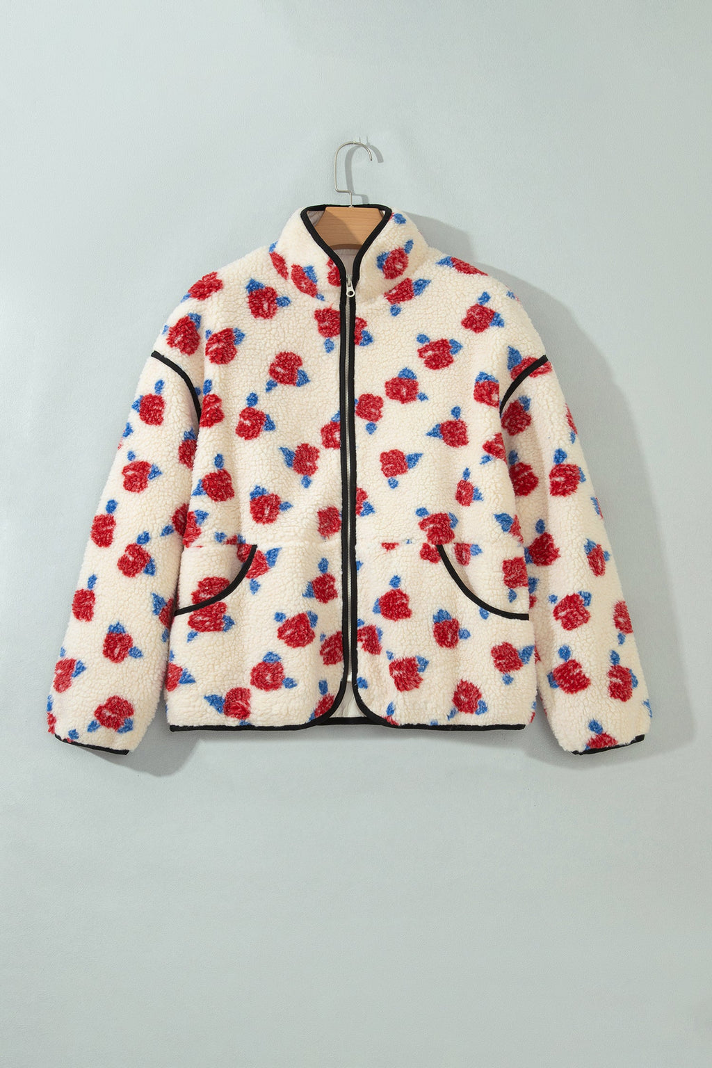 The Lucy Mae Floral Fleece Zip Up Coat
