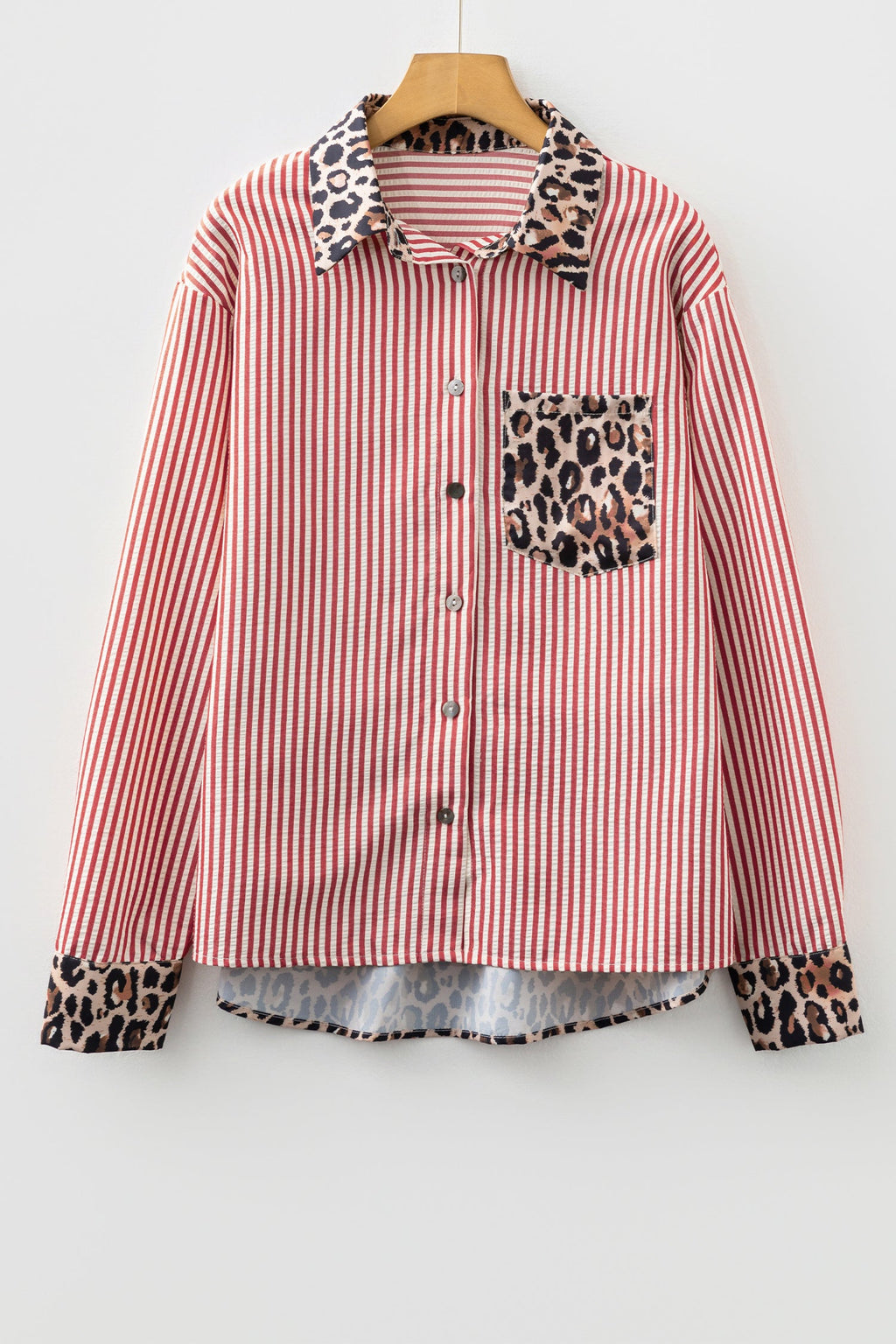 The Blair Leopard Stripe Button Up
