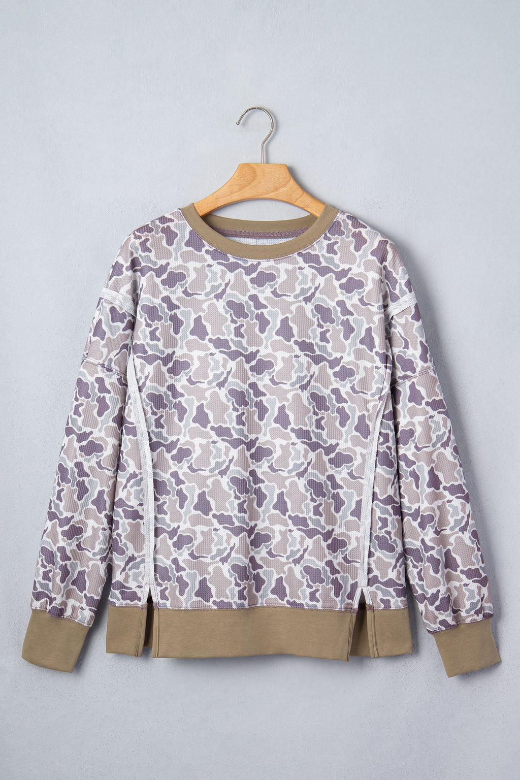 The Maren Camo Waffle Knit Top