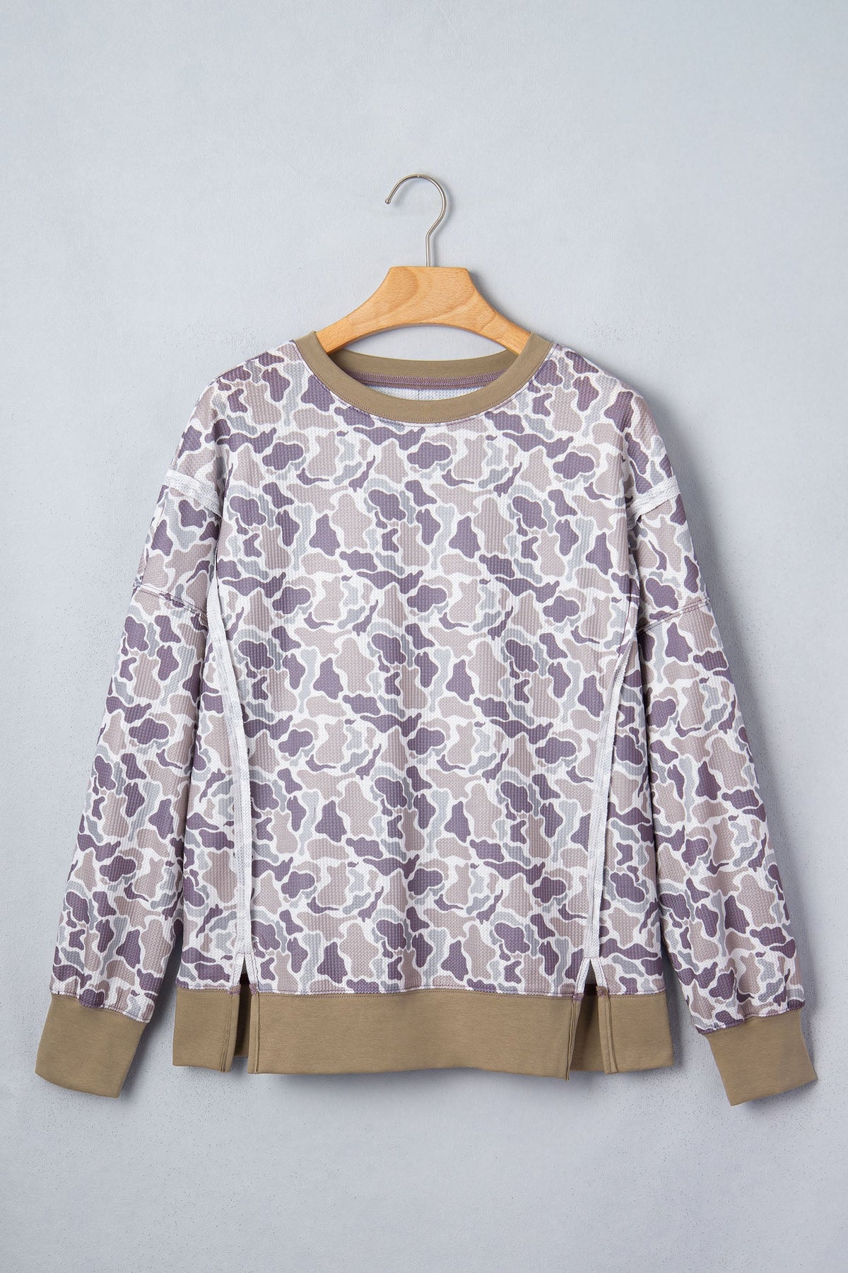 The Maren Camo Waffle Knit Top