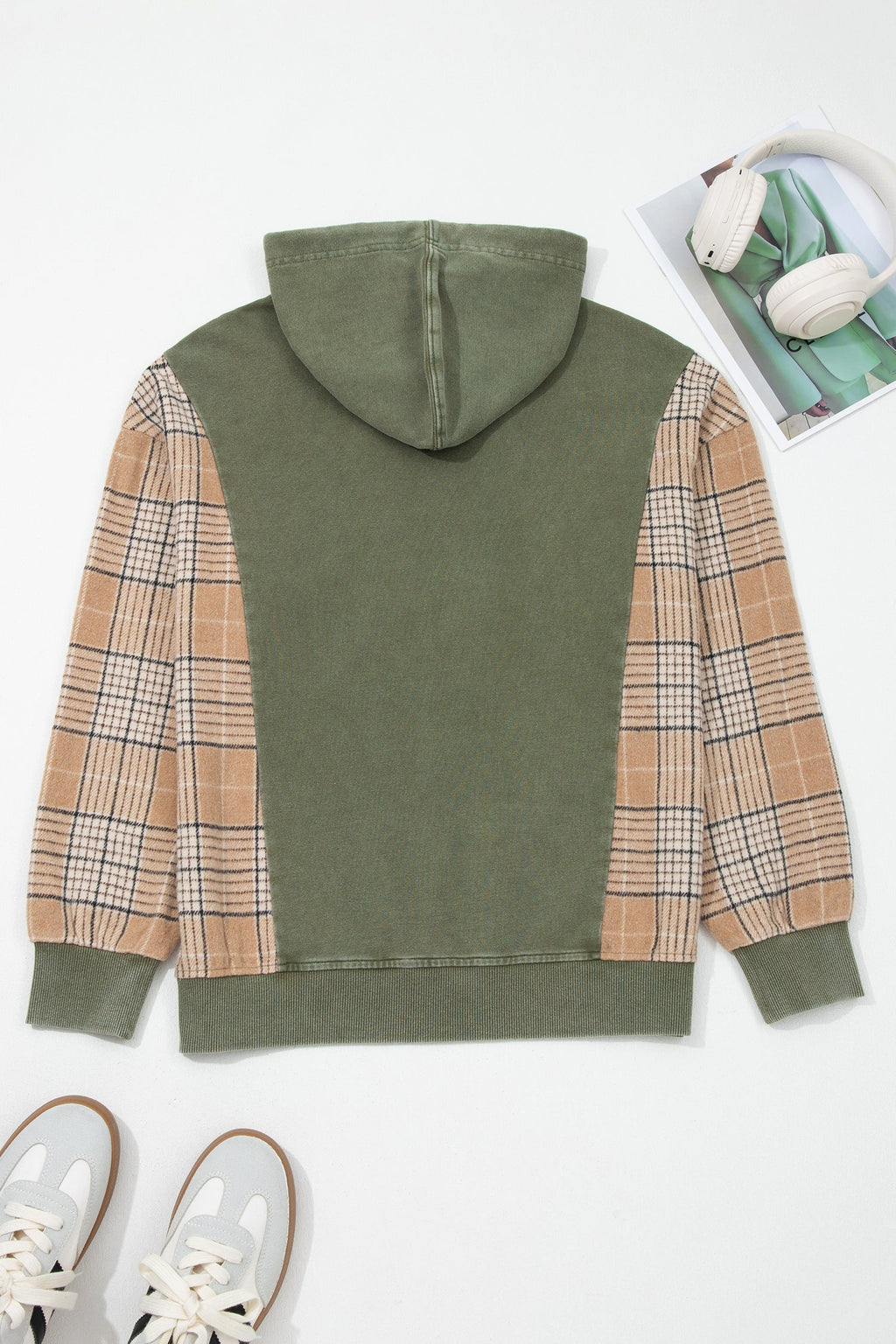 The Arden Plaid Sleeve Hoodie