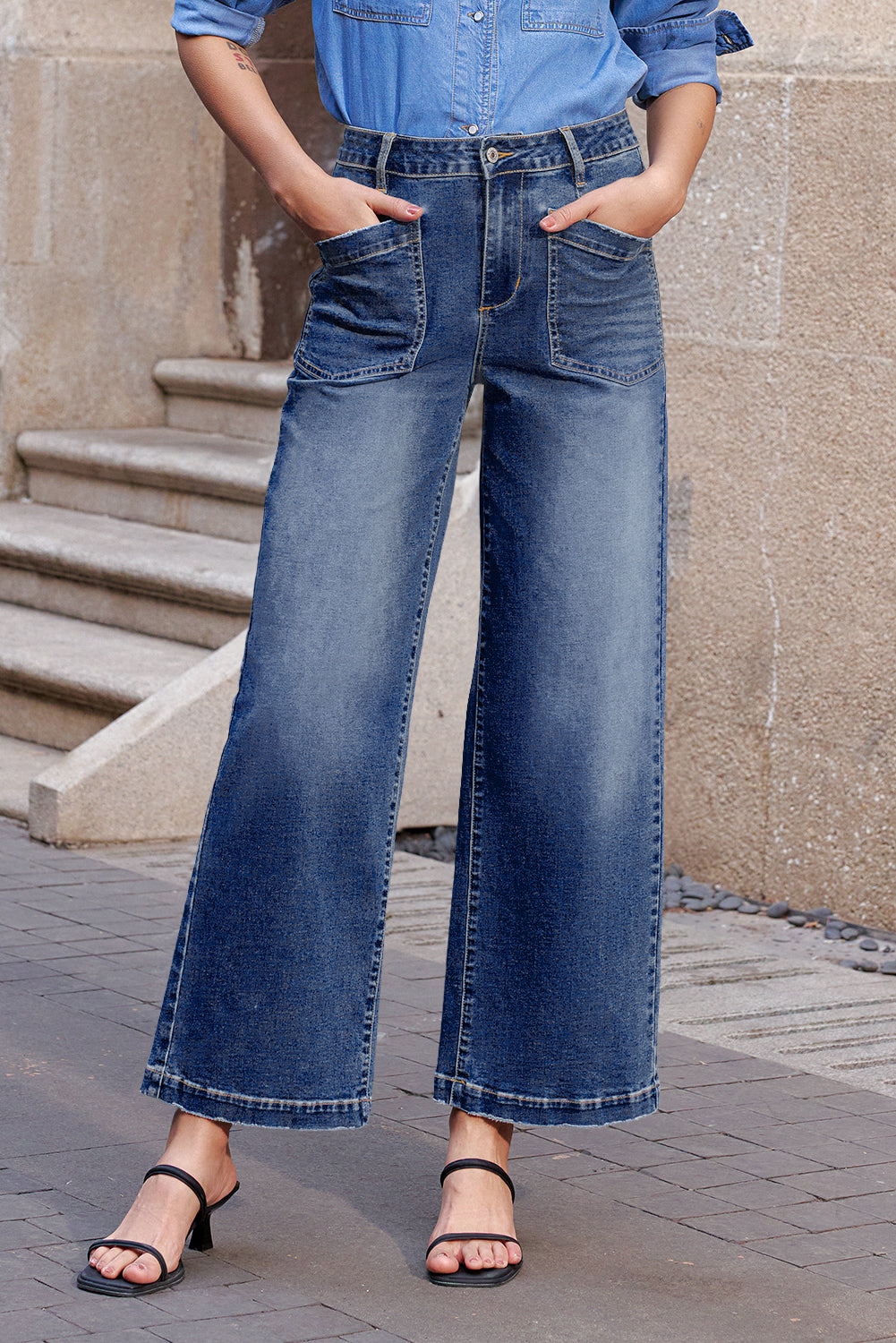 The Collins High Rise Patch Pocket Jeans