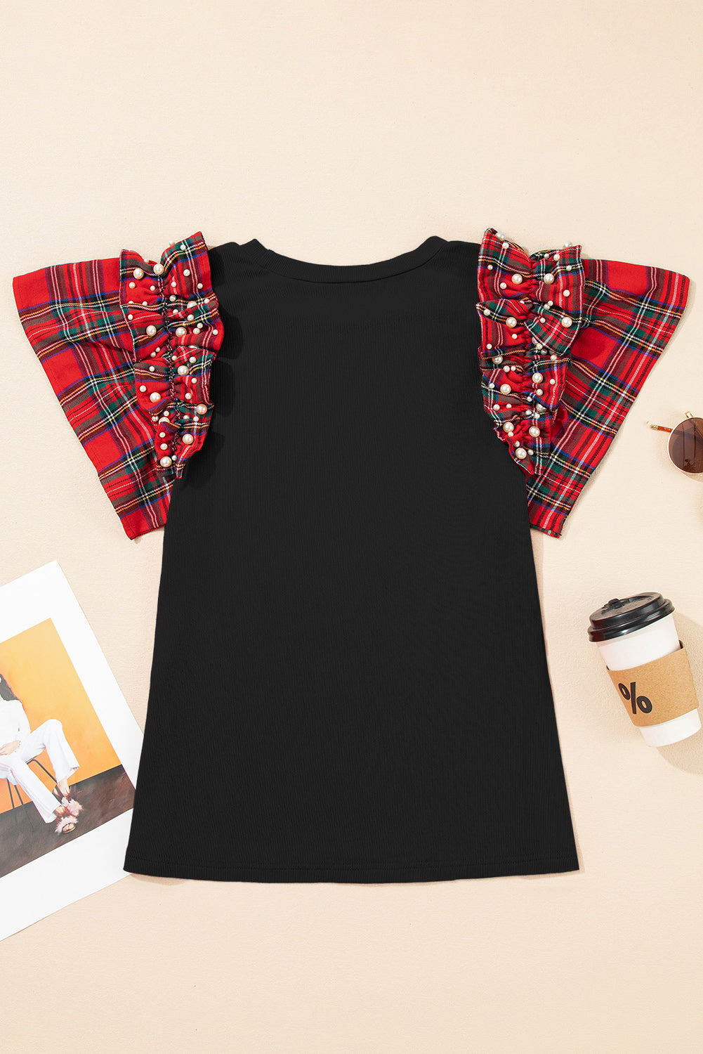 The Holly Jolly Ruffle Plaid Top