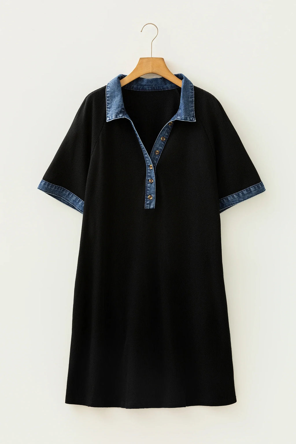 The Maddie Denim Polo Collar Dress