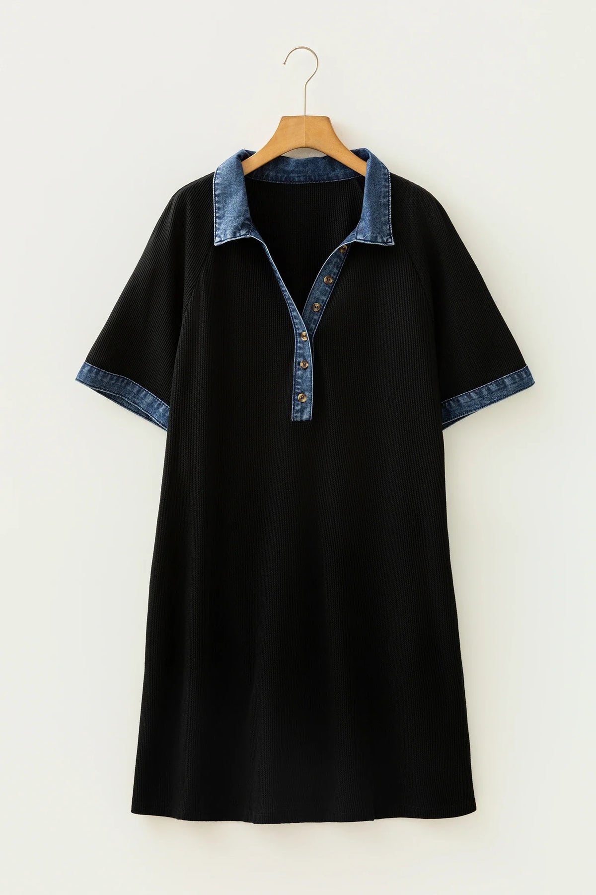 The Maddie Denim Polo Collar Dress
