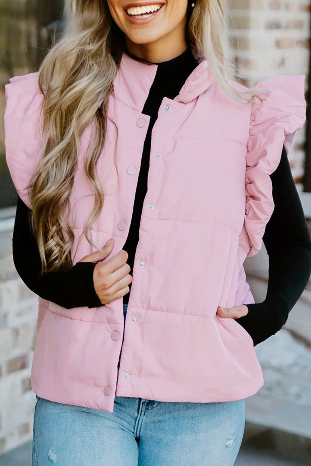 The Harper Flutter Sleeve Puffer Vest