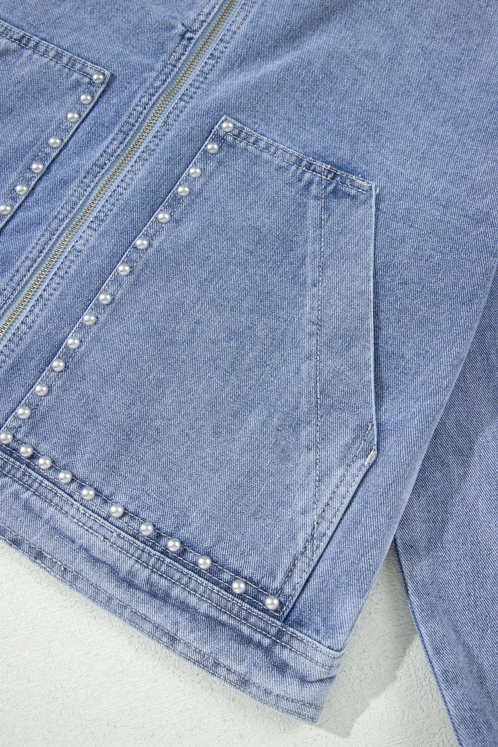 The Pearl Studded Denim Jacket