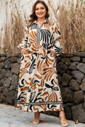 The Gracie Abstract Long Sleeve Maxi Dress