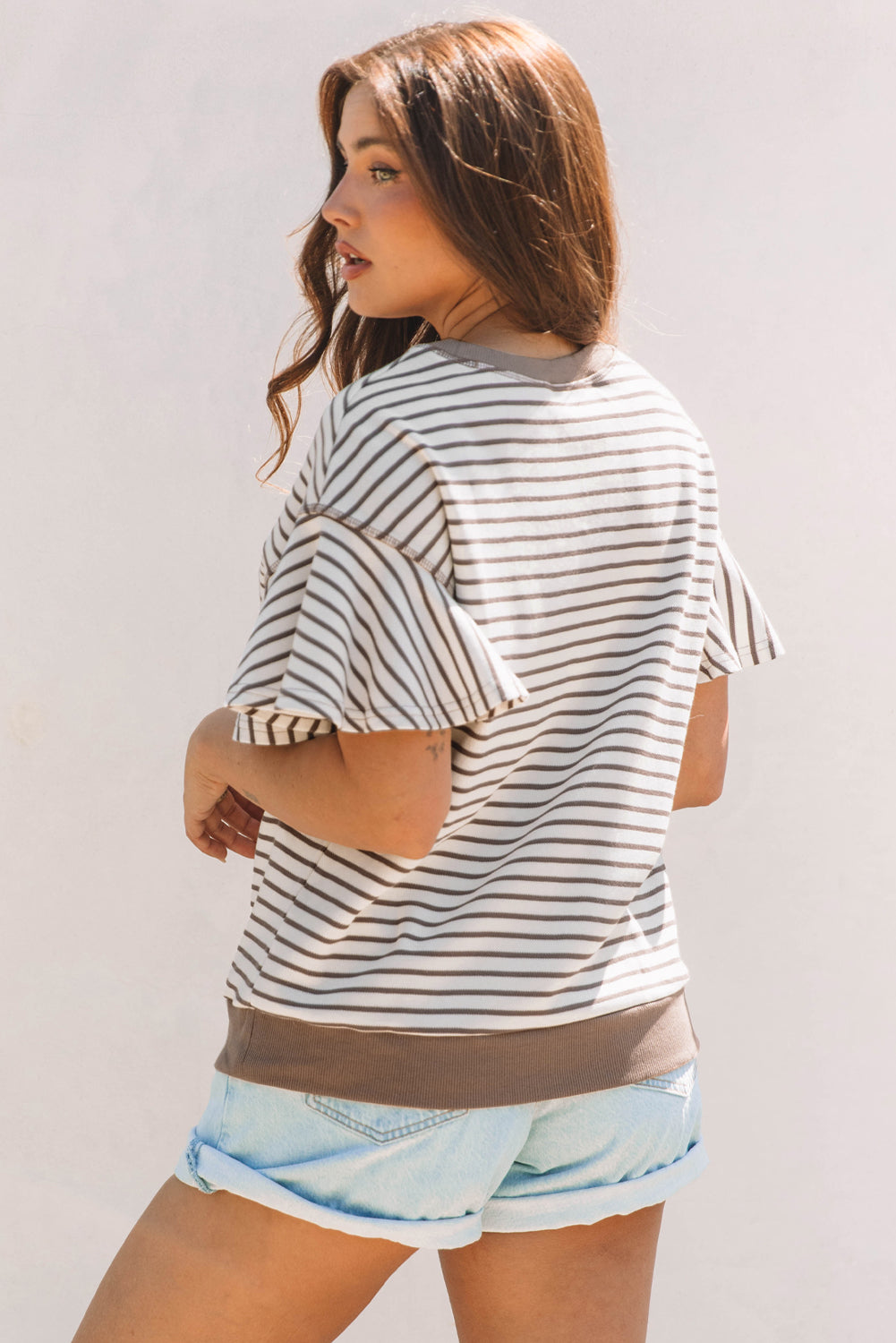 The Fiona Stripe Ruffle Top