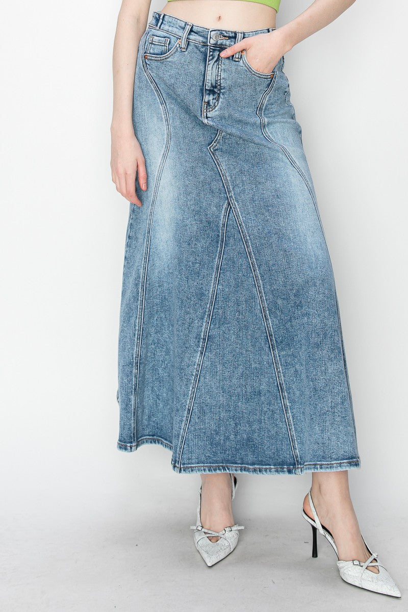 The Willow Denim Maxi Skirt