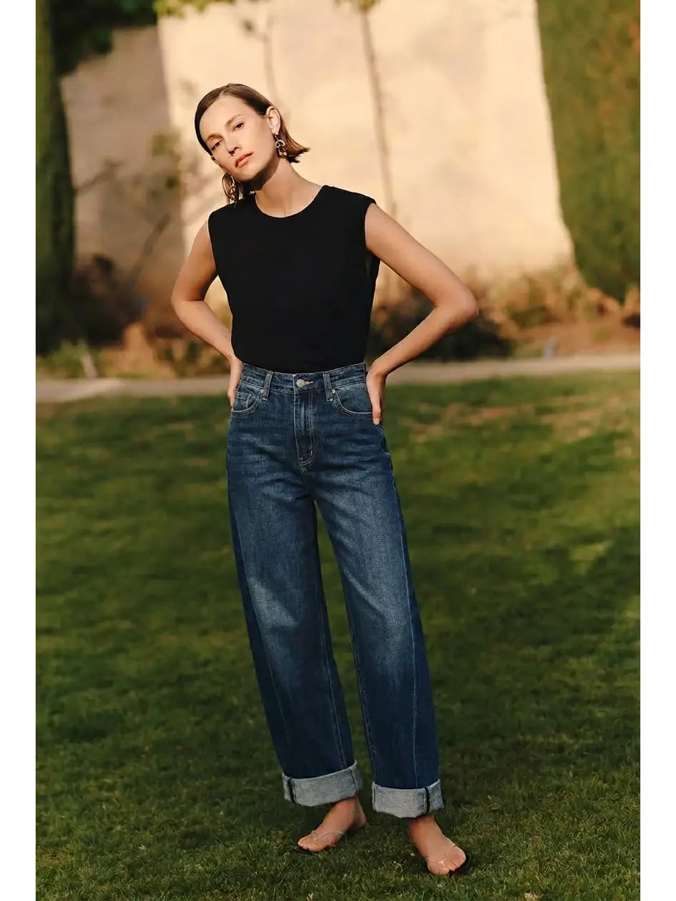 The Kingsley High Rise Barrel Jeans