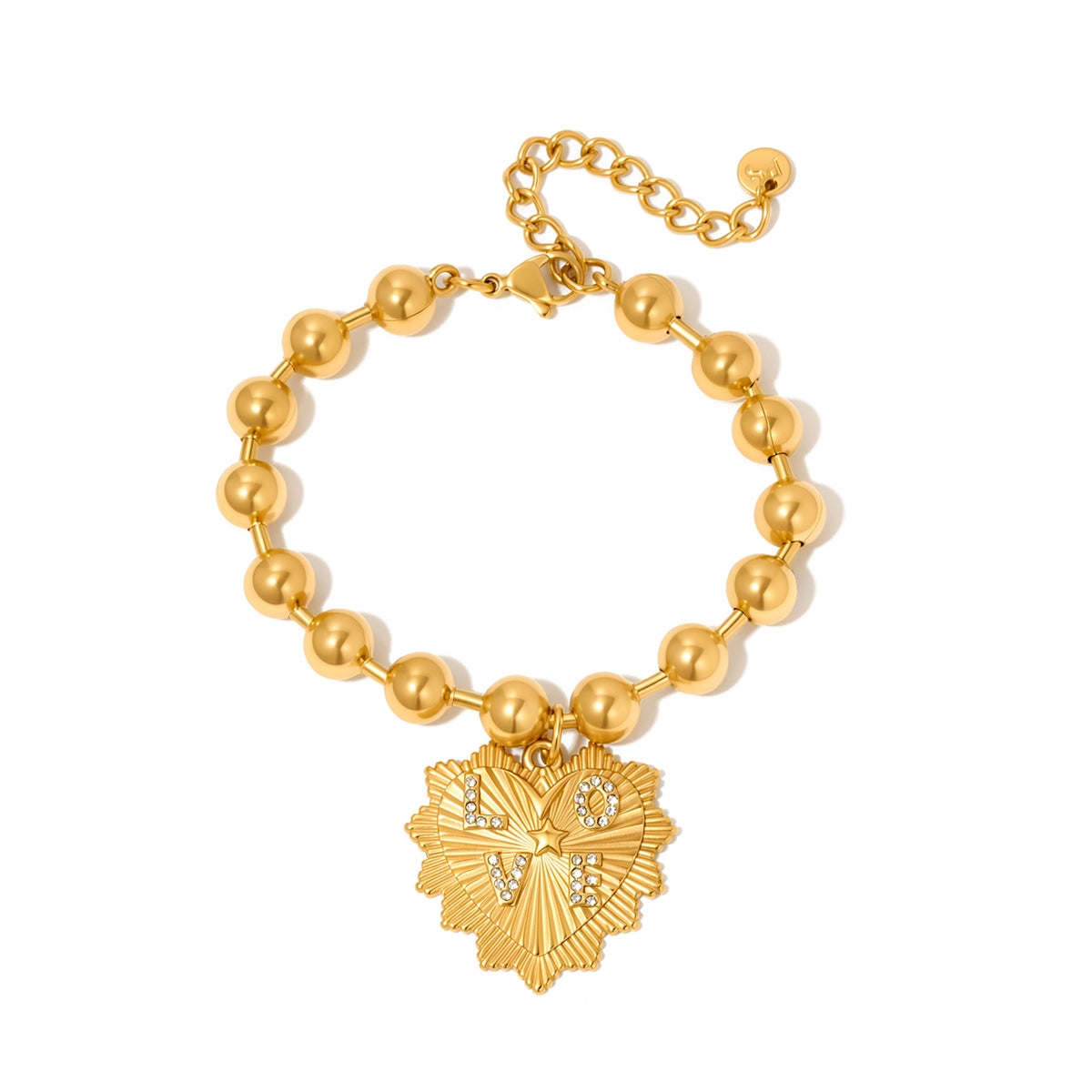 The Sunburst Heart Love Beaded Bracelet - WATERPROOF