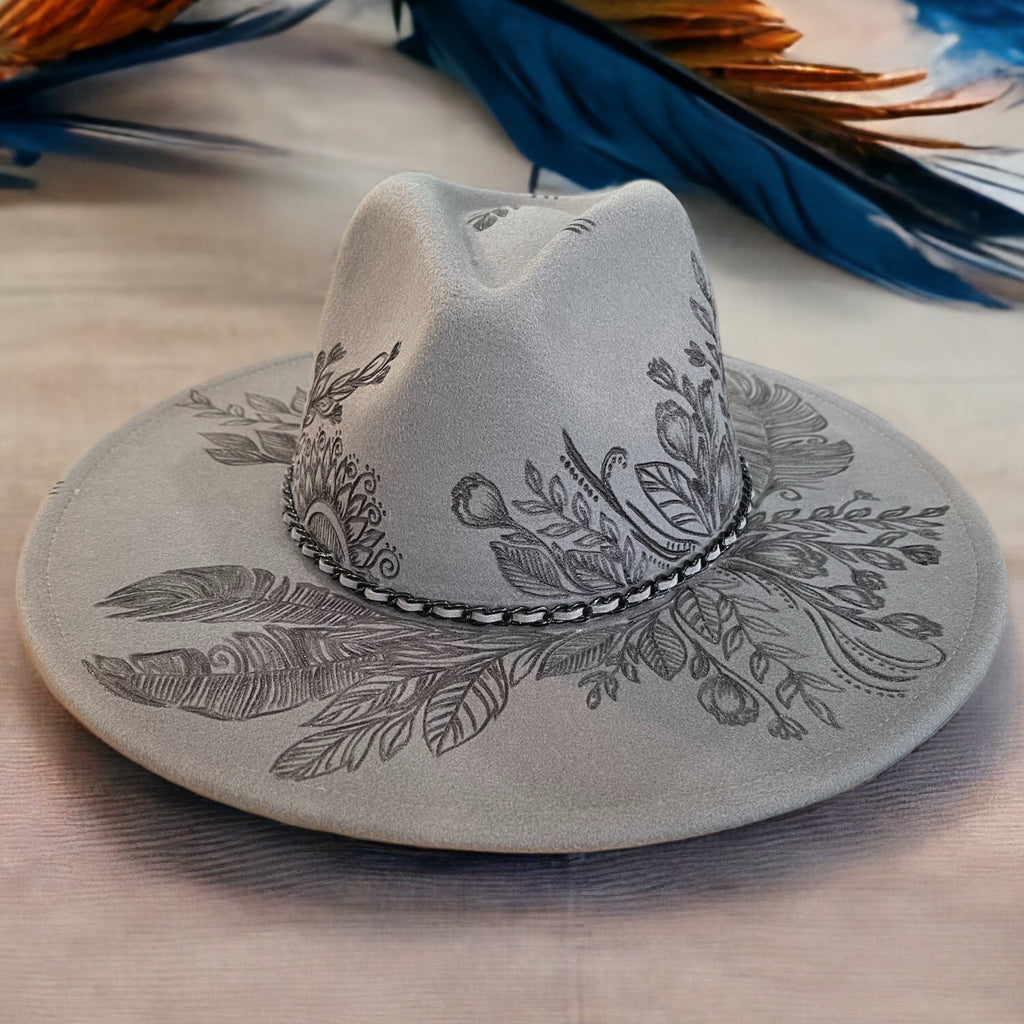 The Elowen Burned Wide Brim Hat