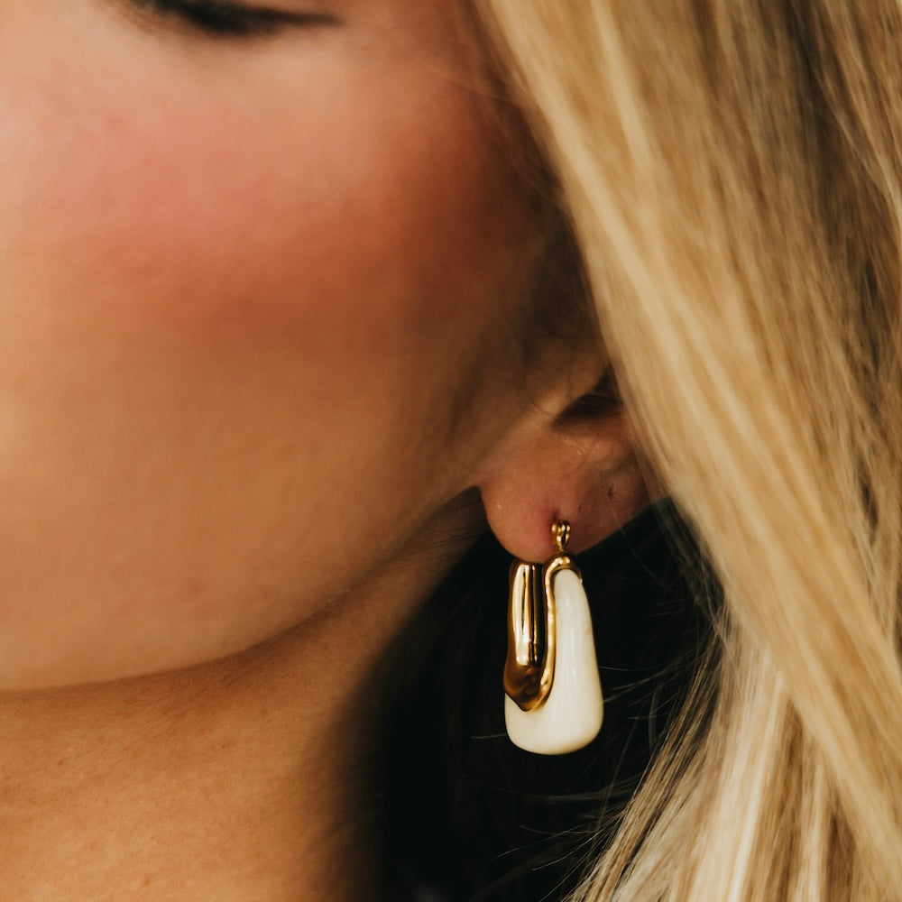The Camryn Resin Hoop Earrings - WATERPROOF