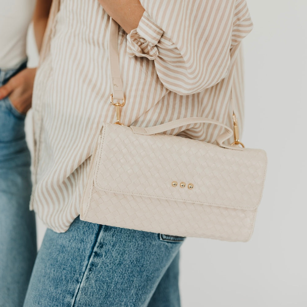 The Urban Foldover Woven Clutch Crossbody