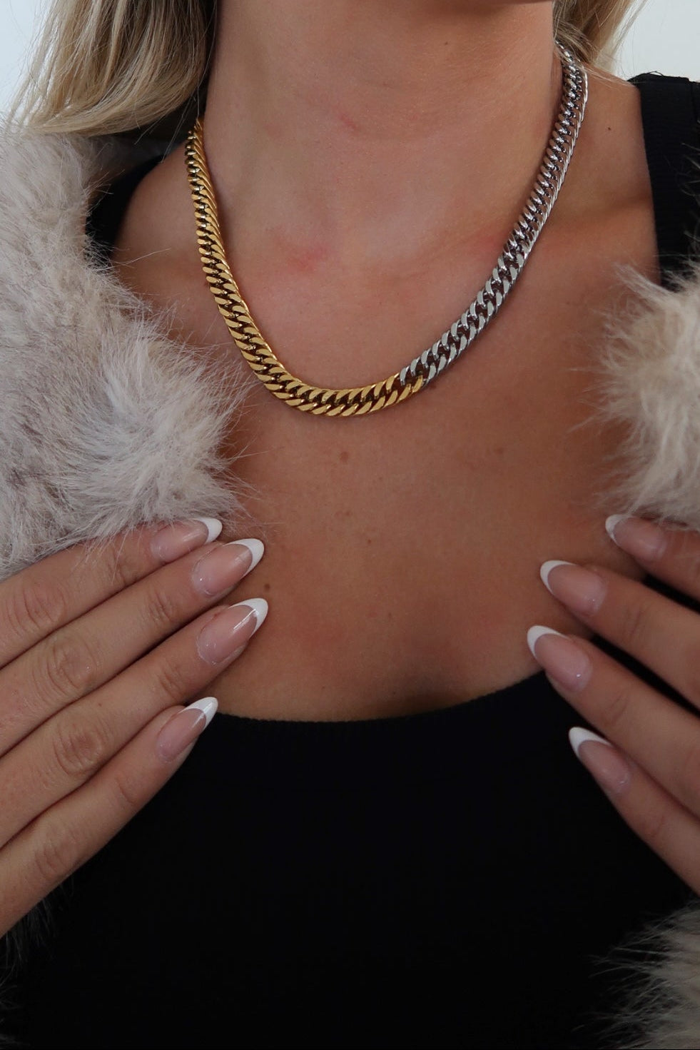 THE BRIELLE TWO TONED CHAIN NECKLACE