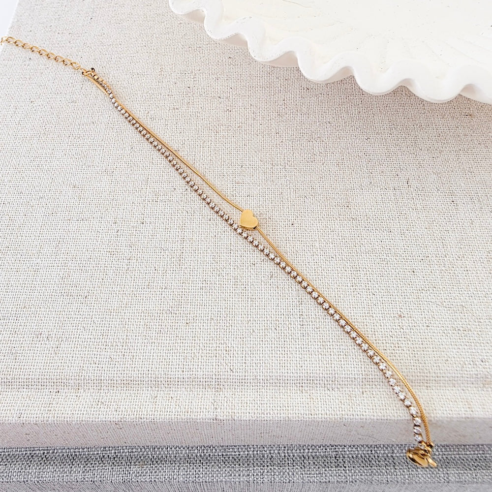 The Everly Double Love Tennis Bracelet - WATERPROOF