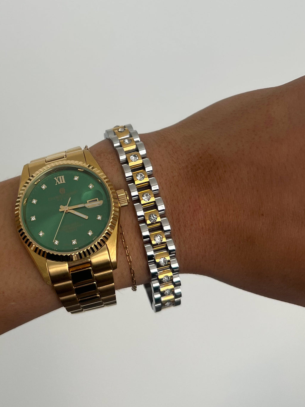 THE DIAMOND TWO TONED WATCH BAND BRACELET