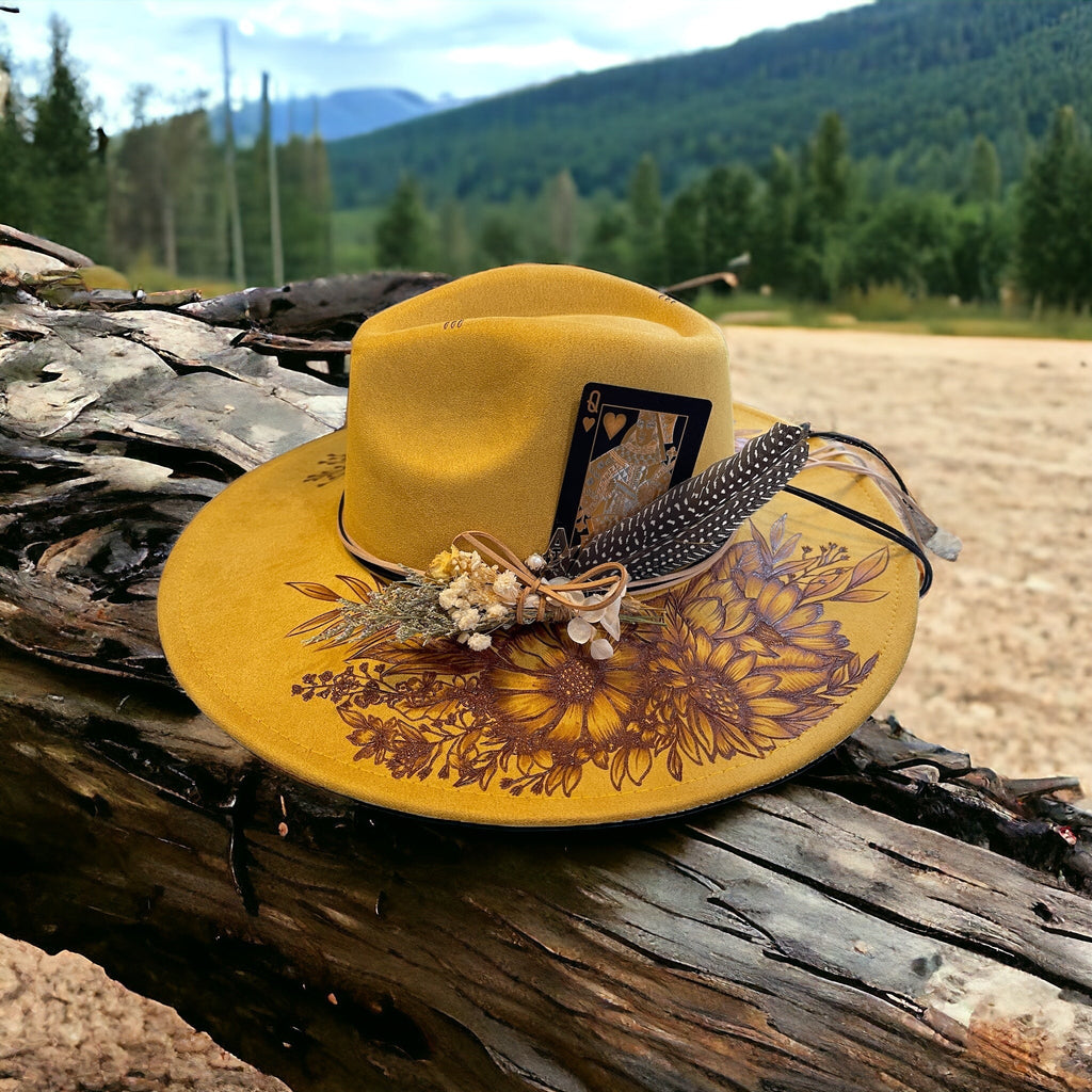 The Marigold Burned Wide Brim Hat