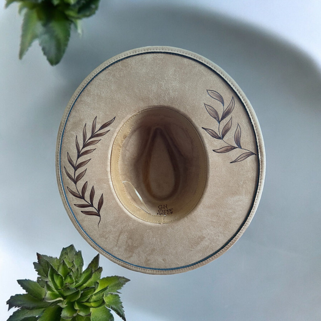 The Willow Burned Wide Brim Hat