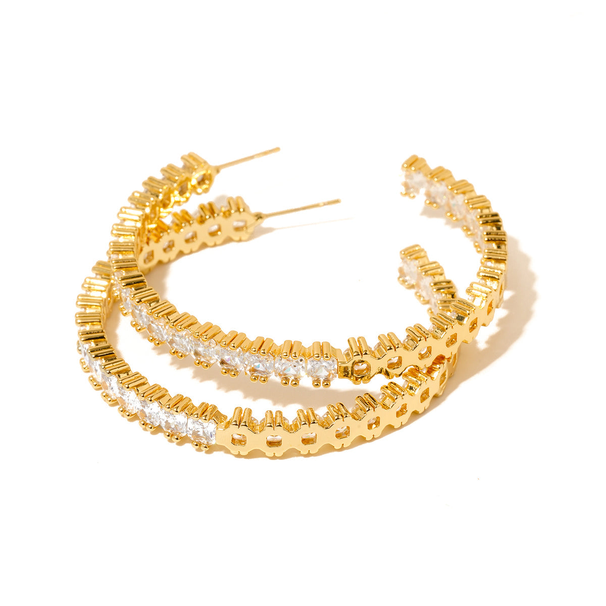 The Brielle Diamond Hoop Earrings - WATERPROOF