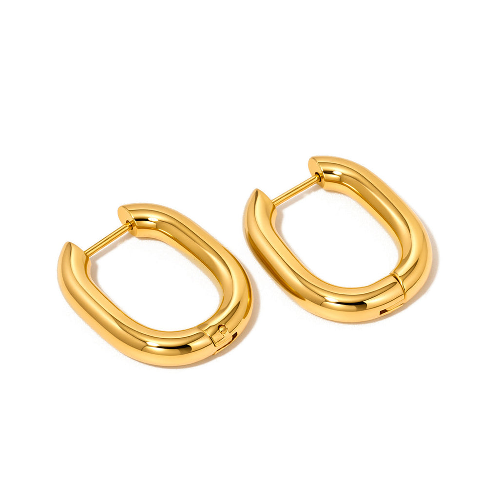 The Flirty Fantasy Oval Hoop Earrings - WATERPROOF