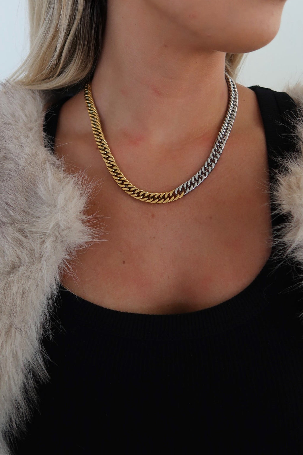 THE BRIELLE TWO TONED CHAIN NECKLACE