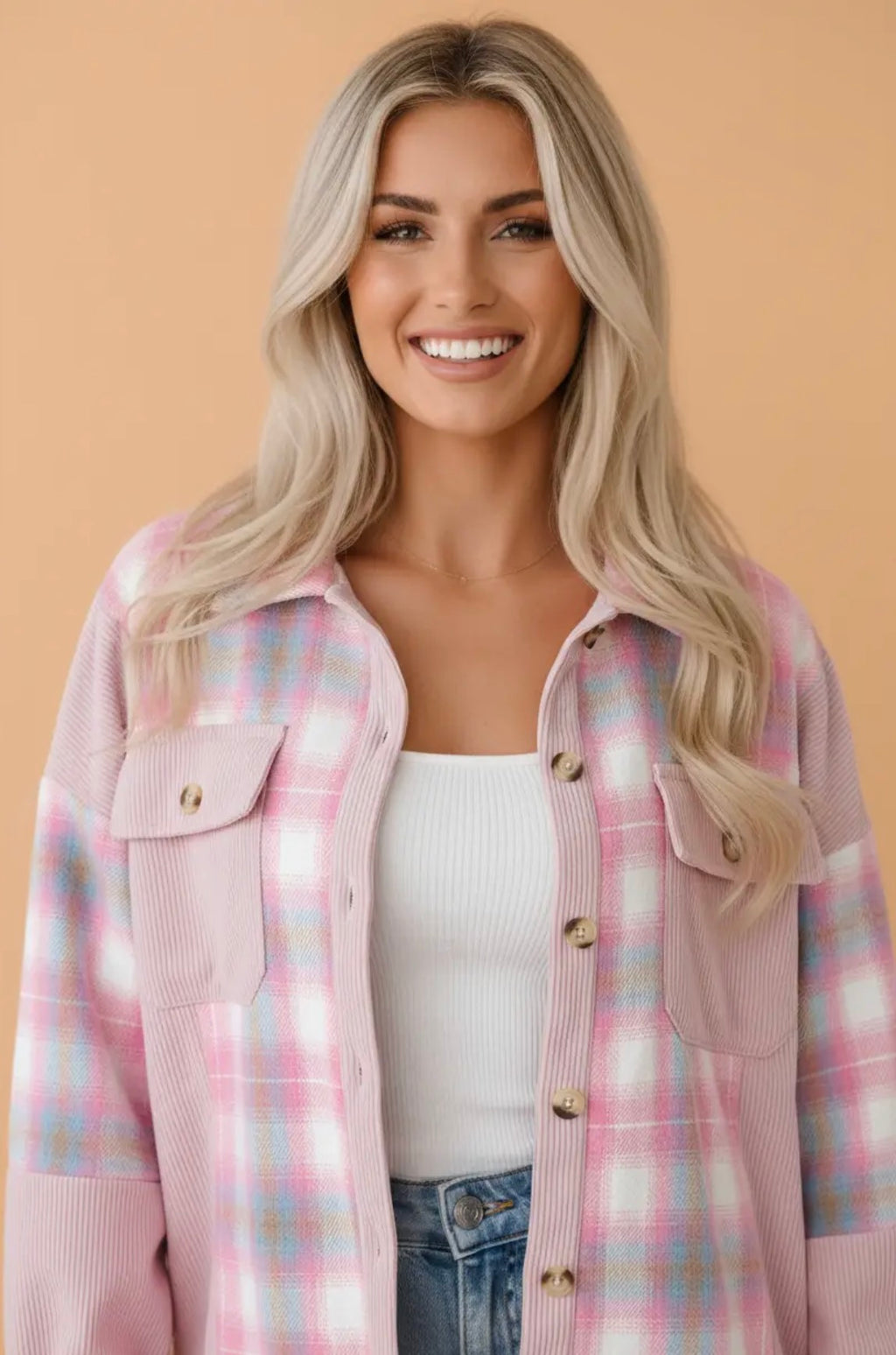 The Daisy Mae Plaid Corduroy Shacket