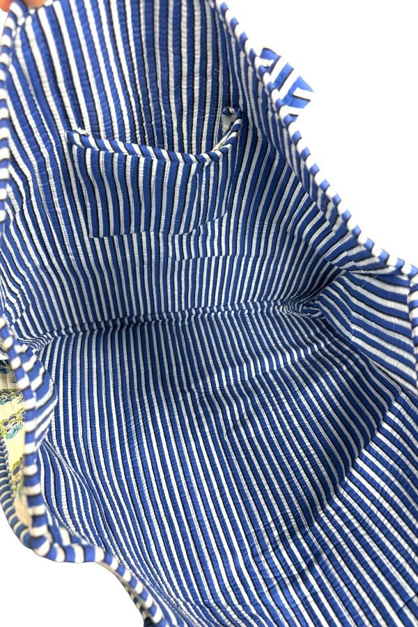 The Emma Blue and White Floral Tote Bag