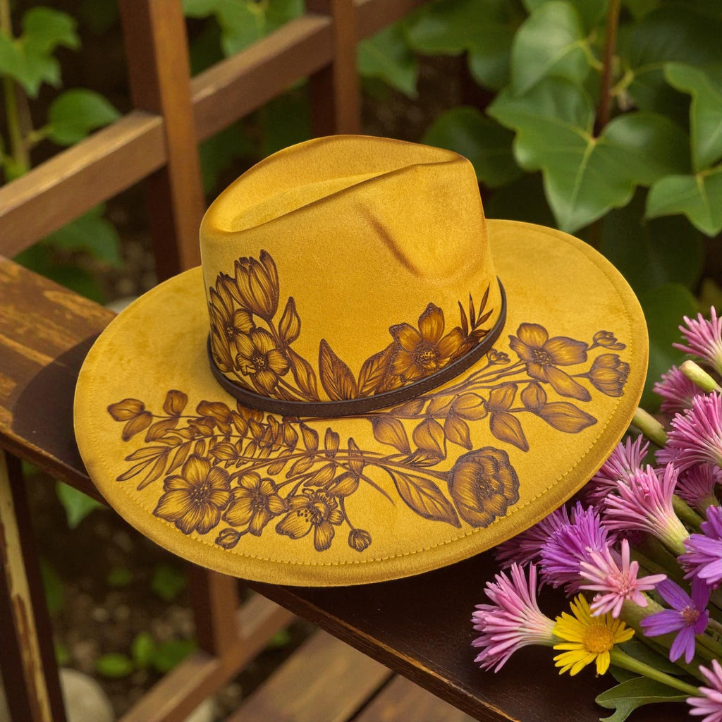 The Harper Burned Wide Brim Fedora