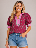 The Marlowe Floral Contrast Blouse