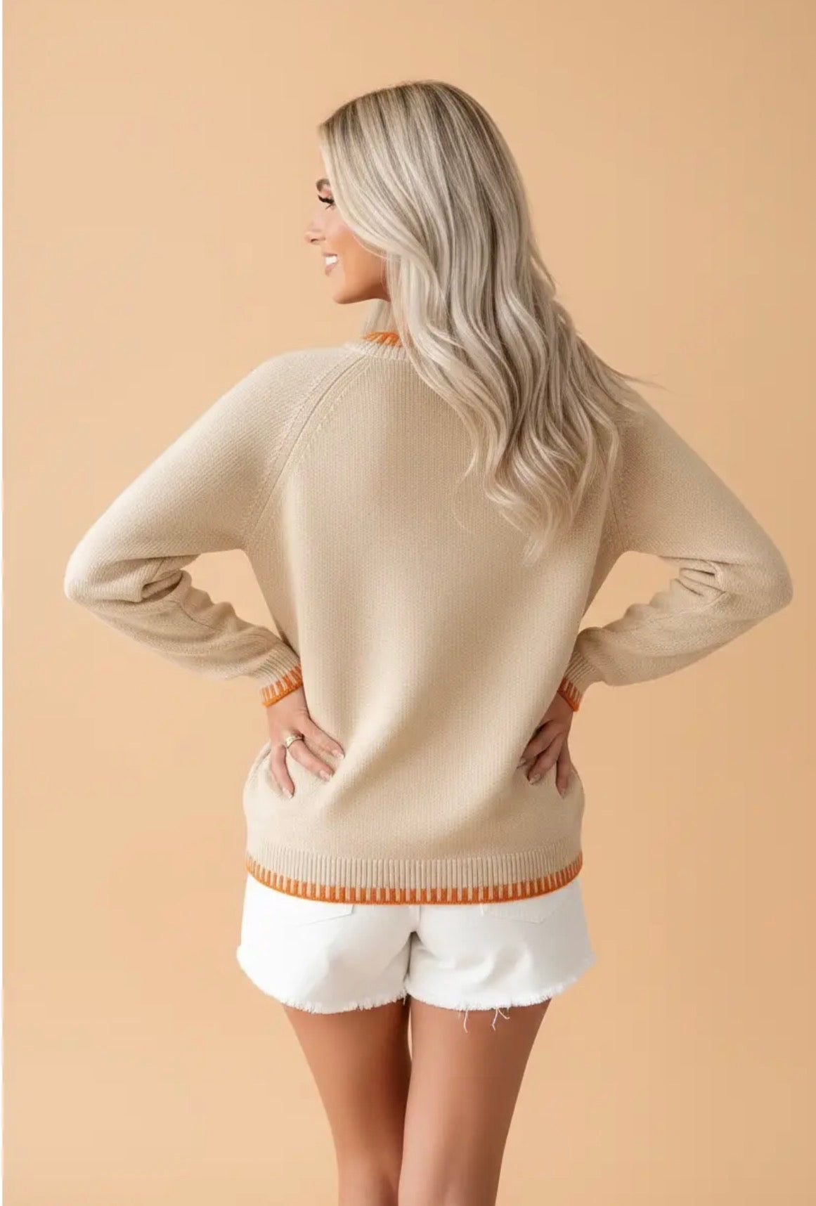 The Penelope Pumpkin Floral Embroidered Sweater
