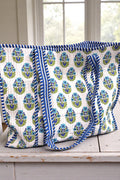 The Emma Blue and White Floral Tote Bag