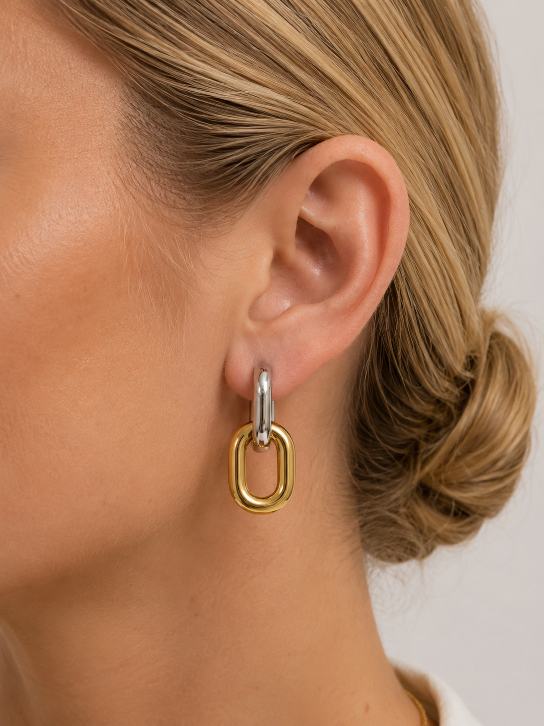 The Presley Two Tone Link Earring