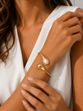 The Blair Open Cuff Stone Bracelet