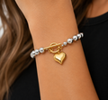 The Bella Rose Heart Charm Bracelet