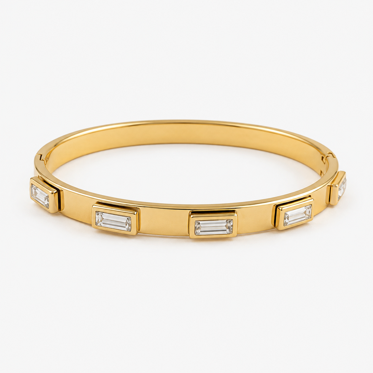 The Bliss Baguette CZ Bangle Bracelet