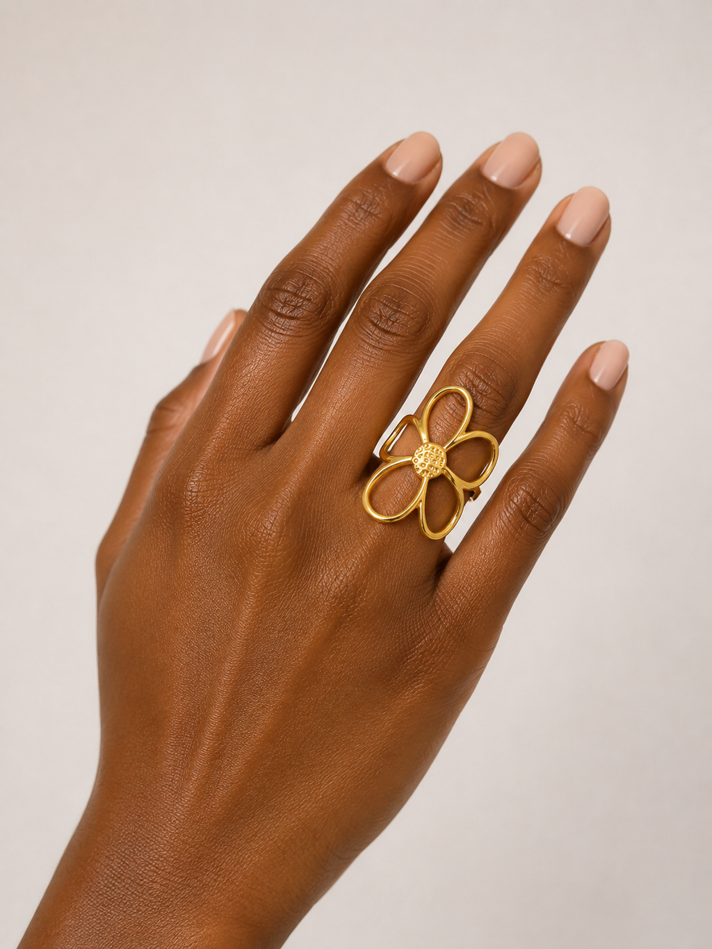 The Roselle Non Tarnish Floral Ring