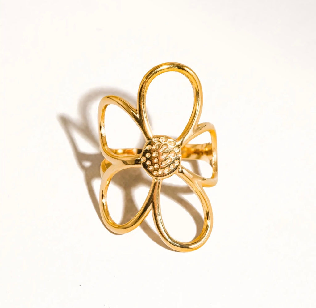 The Roselle Non Tarnish Floral Ring