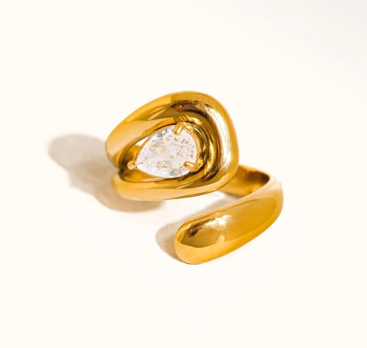 The Ruth Non Tarnish Wrap CZ Ring