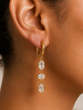 The Waverly Non Tarnish CZ Triple Drop Earrings