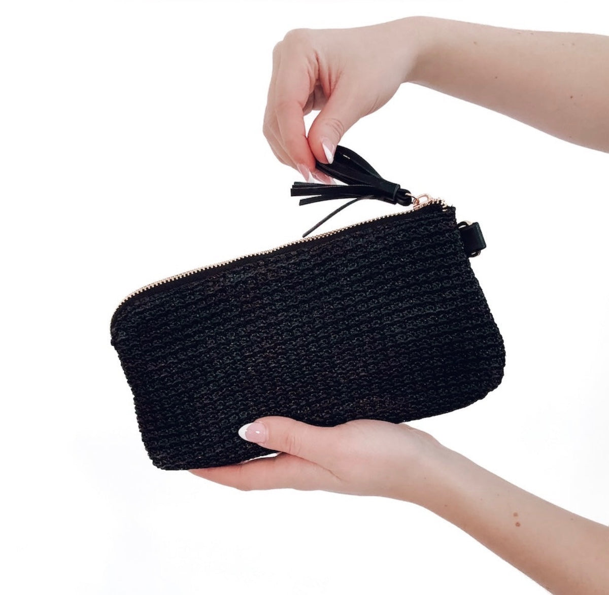 The Rory Raffia Clutch Card Wallet Wristlet