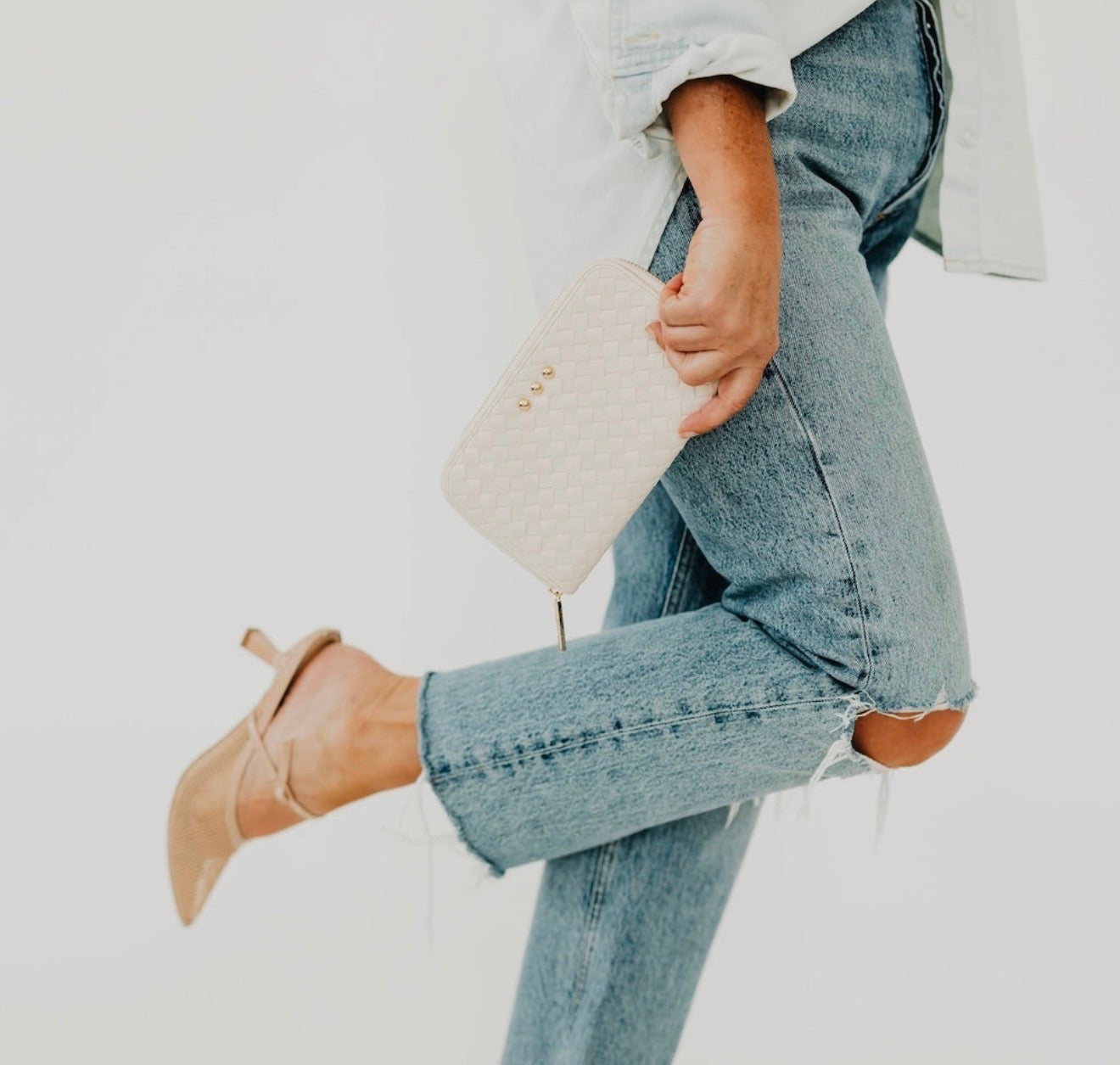 Lenni Large Zip Woven Wallet
