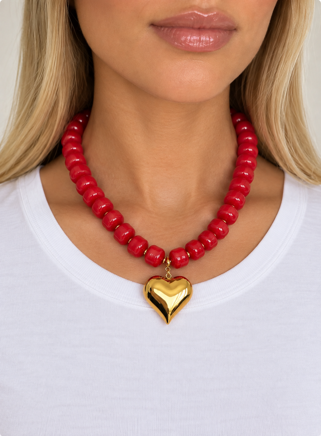The Lovelle Beaded Heart Necklace