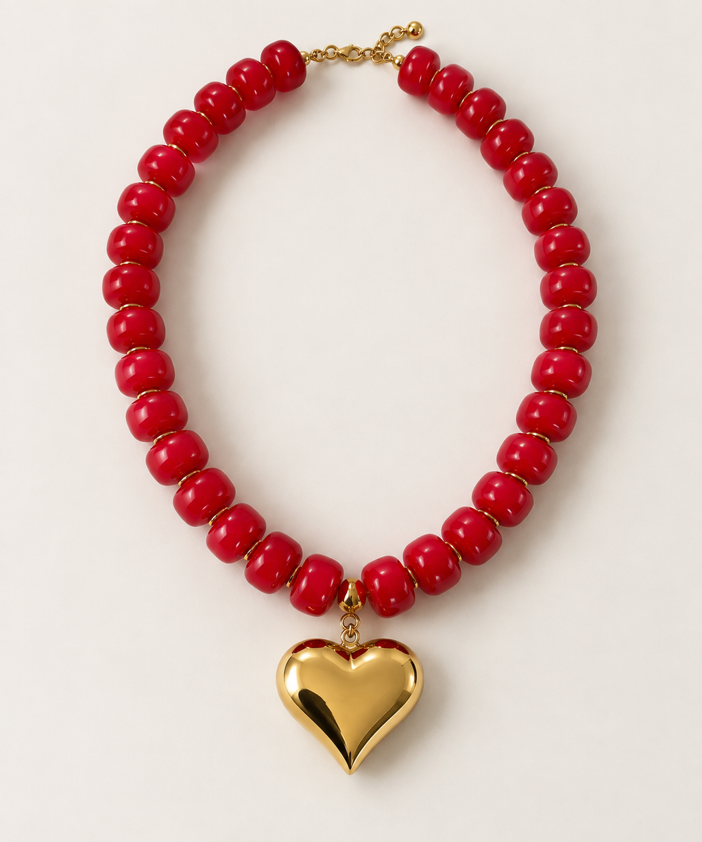 The Lovelle Beaded Heart Necklace